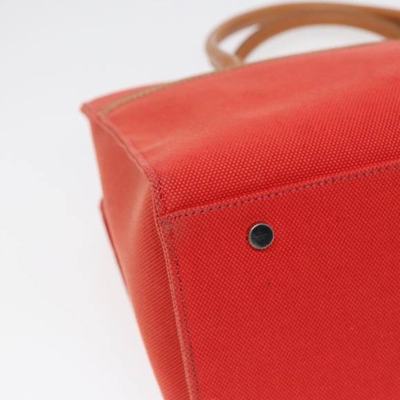 BURBERRY Blue Label Hand Bag Canvas Leather Orange Brown Auth ti2027 - Picture 14 of 16